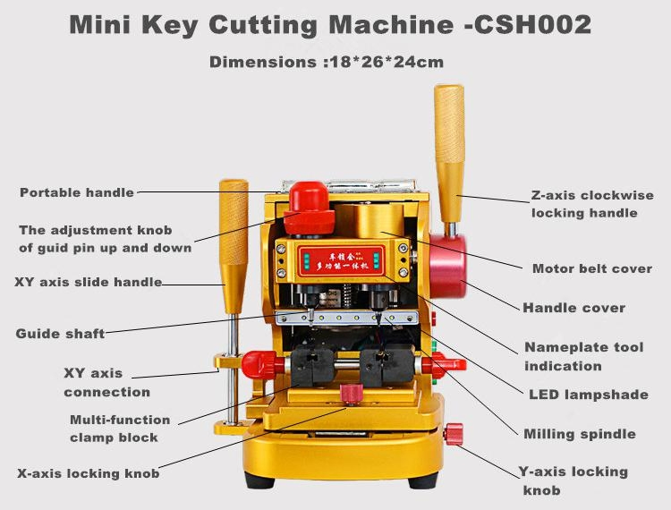 Conveniently Flat Milling and Vertical Milling All-in-One Key Cutting Machine