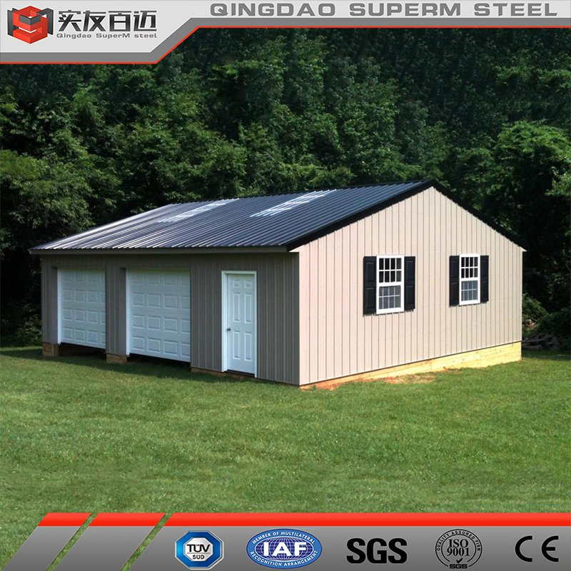 Prefabricated Double Slope Metal Carports Cheap Metal Garages for Sale