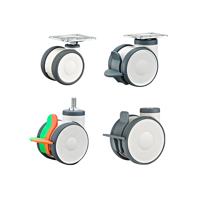 2''2.5''3''4''5'' Top Plate TPR Twin Wheels Hospital Medical Bed Casters