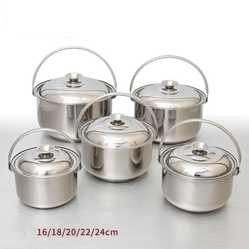 10-Piece Stainless Steel Non-Stick Kitchenware Set Elegant Elegant Design Eco-Friendly Woks Polished Durable Non-Stick Pot Sets