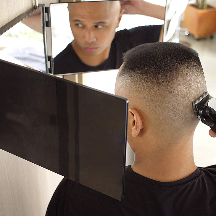 3 Way Mirror Trifold Hair Cutting Mirror Barber Three Way Folding Mirror