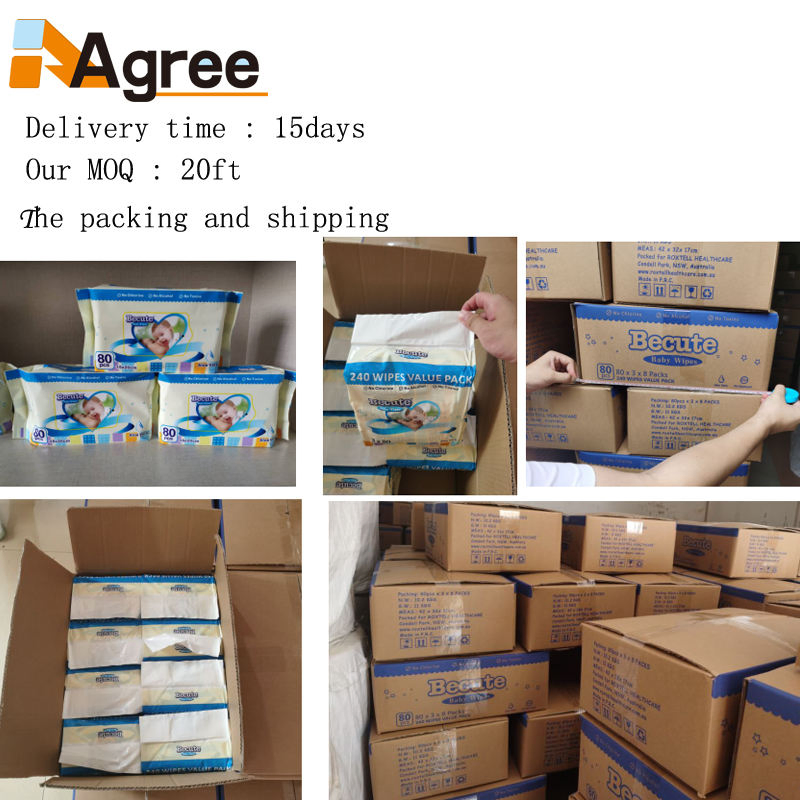 OEM Wipes Tissue Paper Soft Sanitizing Wet Toilet Wipes for Baby