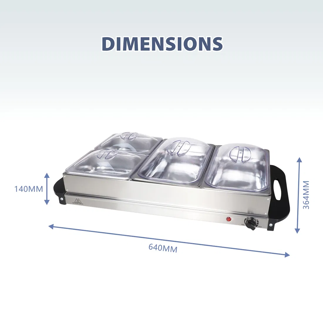 Rectangular Stainless Steel Buffet Stove, Thickened, Hotel Restaurant Electric Heating, Visible Flip Cover