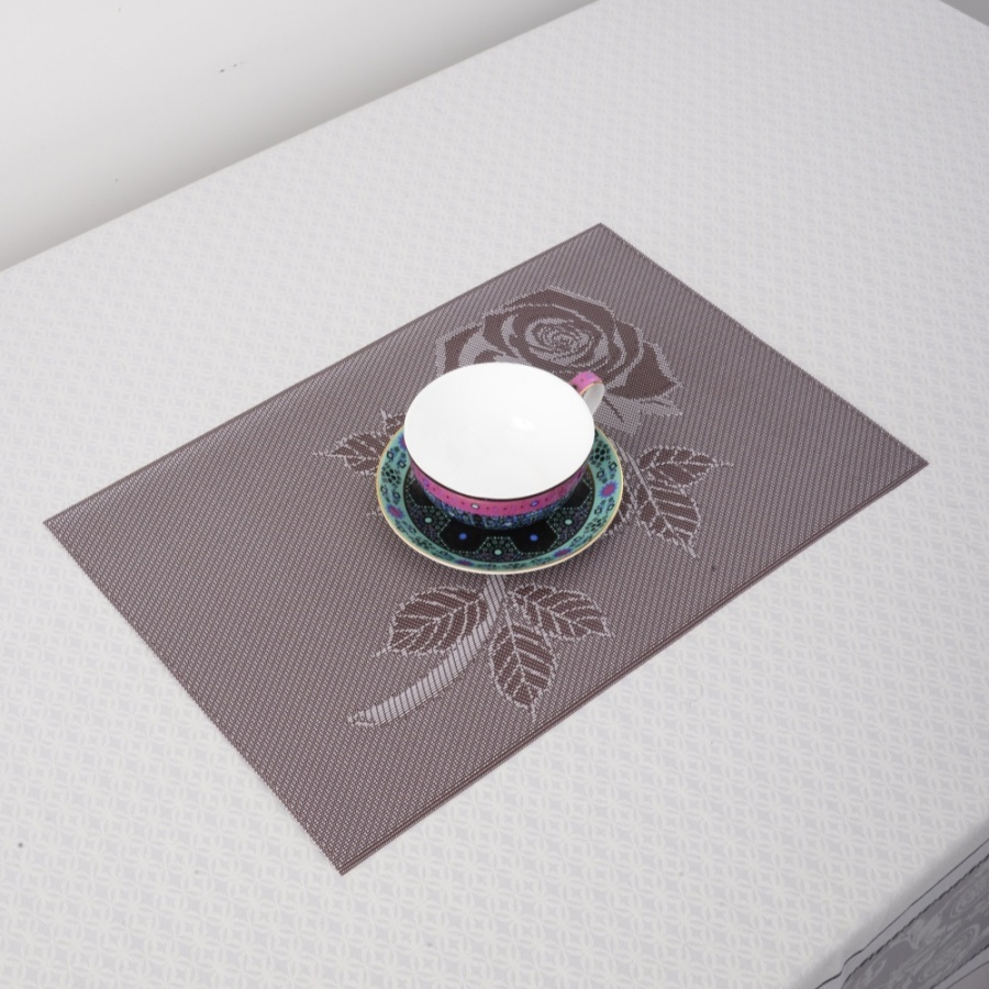 Square Custom Size PVC Polyester Non Slip Dining Wedding Restaurant Table Mat Placemat Price