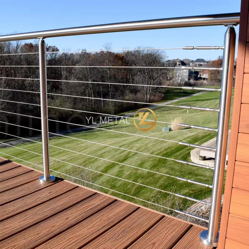 Y L Hot Sale Satin Stainless Handrail Deck Balcony Terrace Cable Railing Staircase