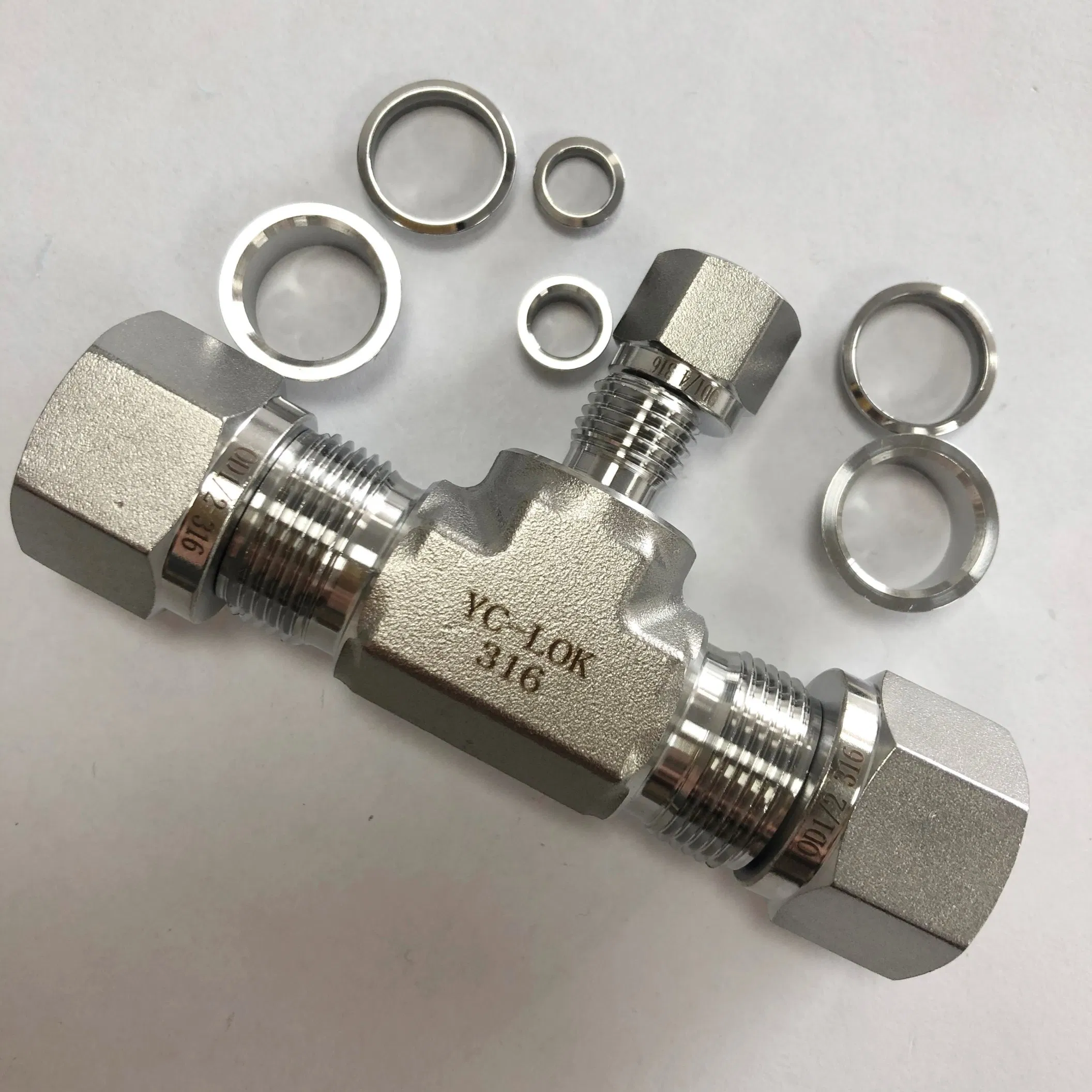 Swagelock Type Hydraulic Equal Tee 3 Way Hydraulic Tube Fittings