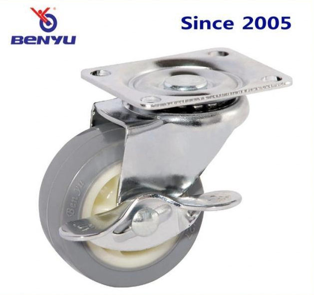 Benyu Caster Wheel 1.5" 2" 2.5" 3" No Bearing with Brake/Top Plate/Swivel