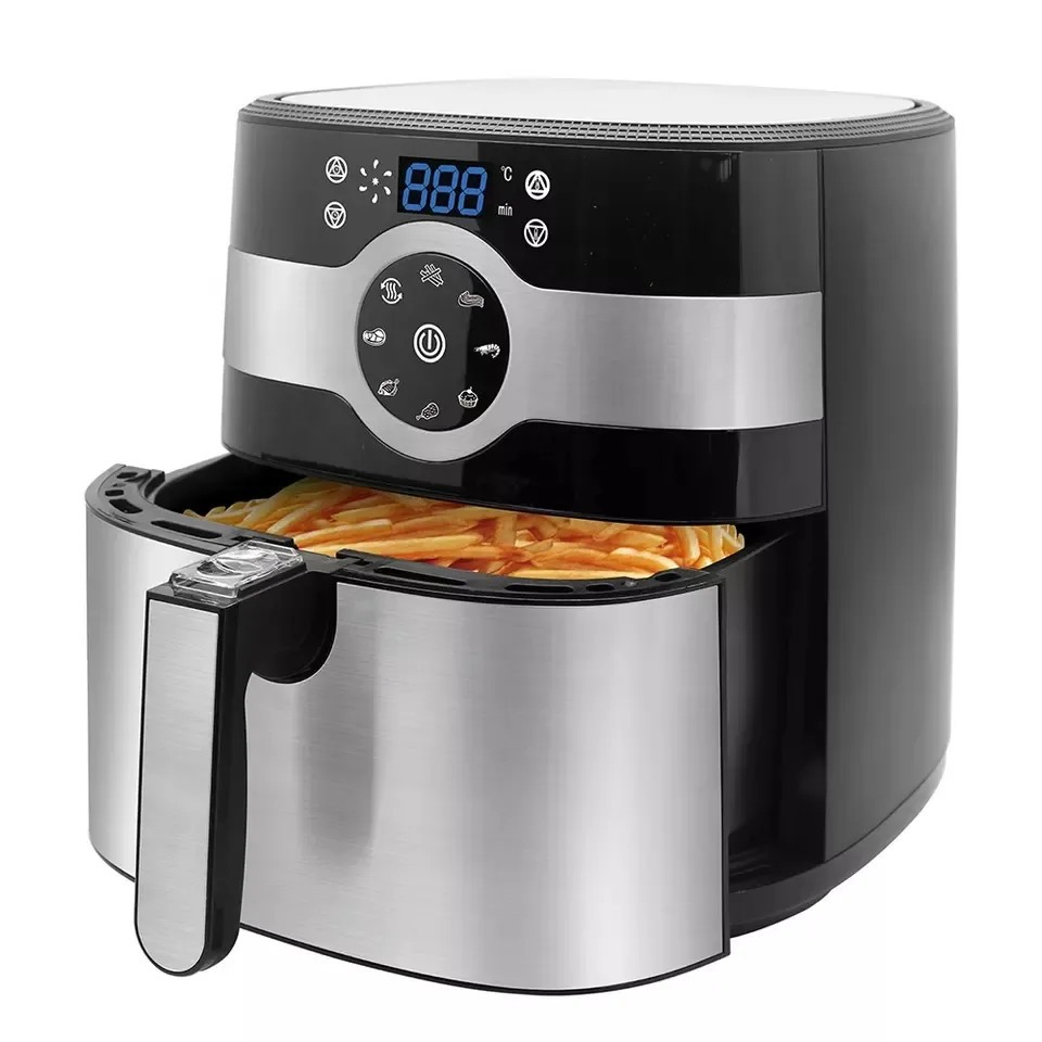 Stainless Steel 8L Large Capacity Household Multifunctional Air Fryer Intelligent Electric Fryer