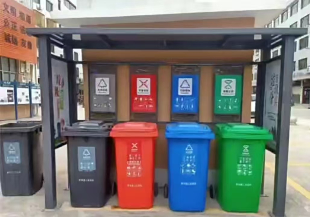 Professional Custom Garbage Collection Booth Outdoor Publicity Stainless Steel Billboard