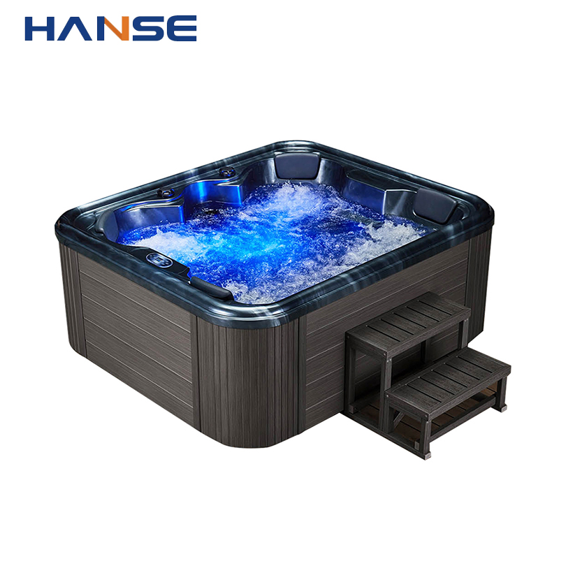 Hotel Villa Garden Outdoor 4 Person Hot Tub with Massage Jets Hydro SPA Hot Tub