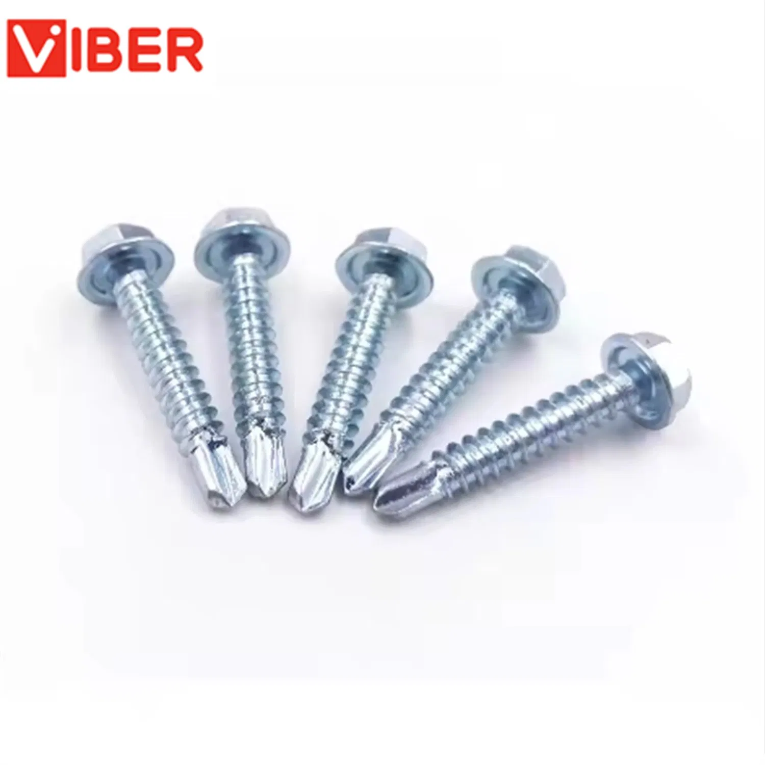 Durable Galvanized Metal Screws with Hex Head Design