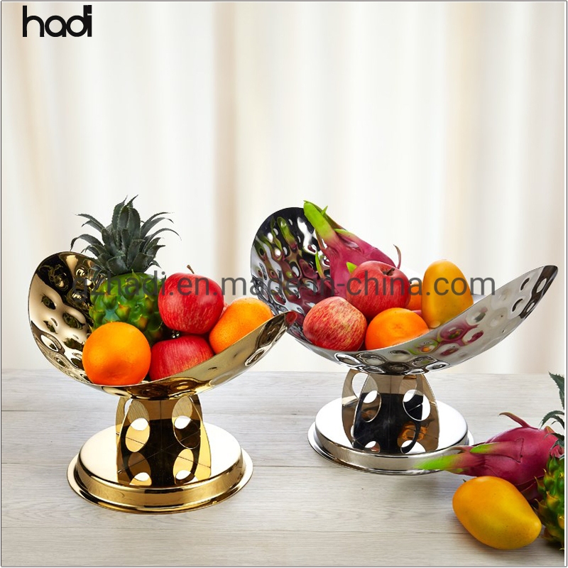 Restaurant Hotel Supplies High Quality Stainless Steel Wedding Buffet Plate Rack Luxury Hammered Silver and Gold Arab Serving Bowl with Stand