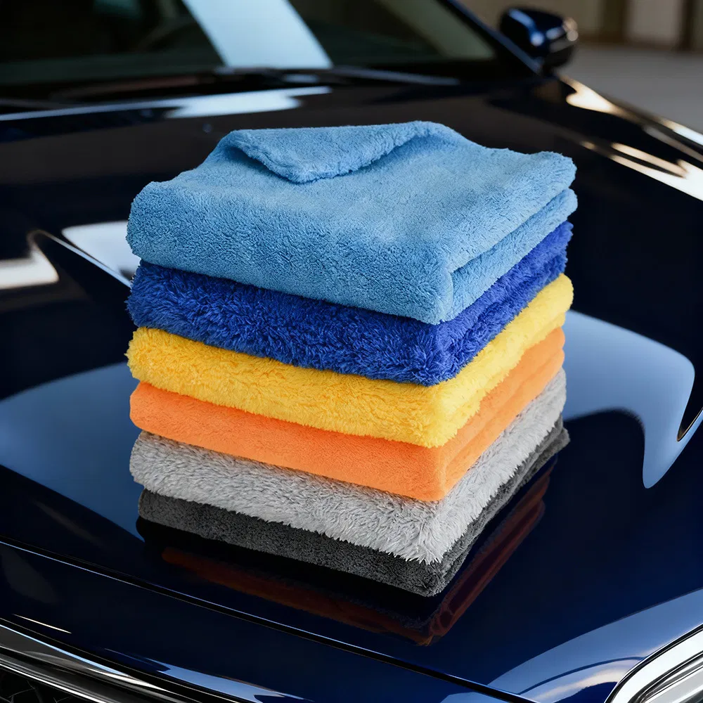 High Quality 1200GSM Microfiber Auto Dry Towels 40*40 Soft Coral Fleece Super Absorbent Car Wash Detailing & Polishing Towels
