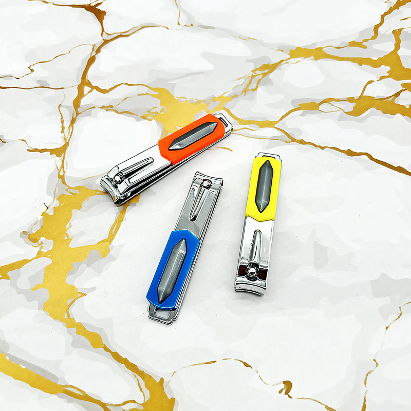 Hj 337A-5 Factory Direct Carbon Steel Sharp Nail Clippers Flat Mouth Large Nail Cutter with File Blade Wholesale