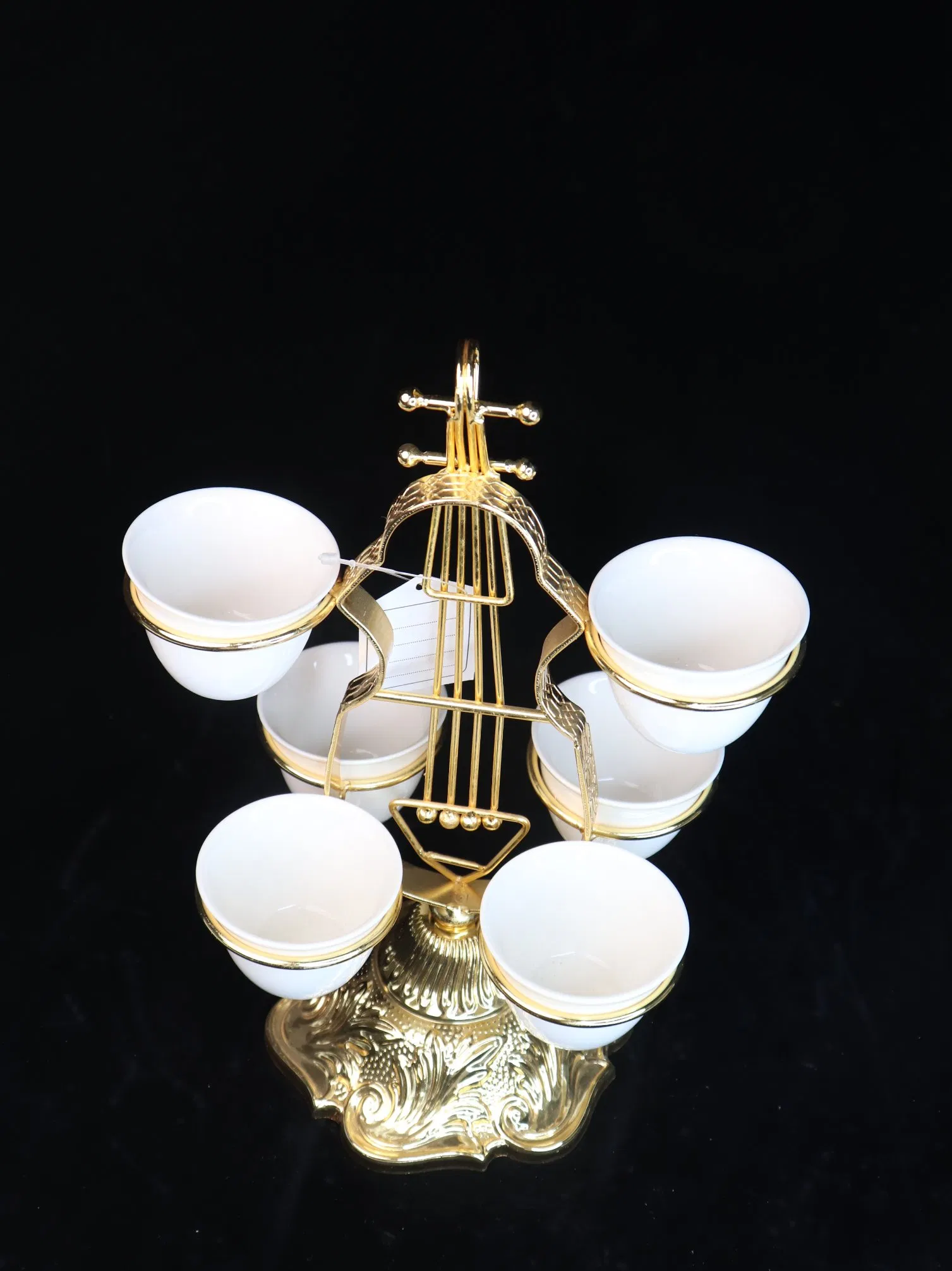 New High-End Gold-Plated Iron Strip with 6 Ceramic Cups