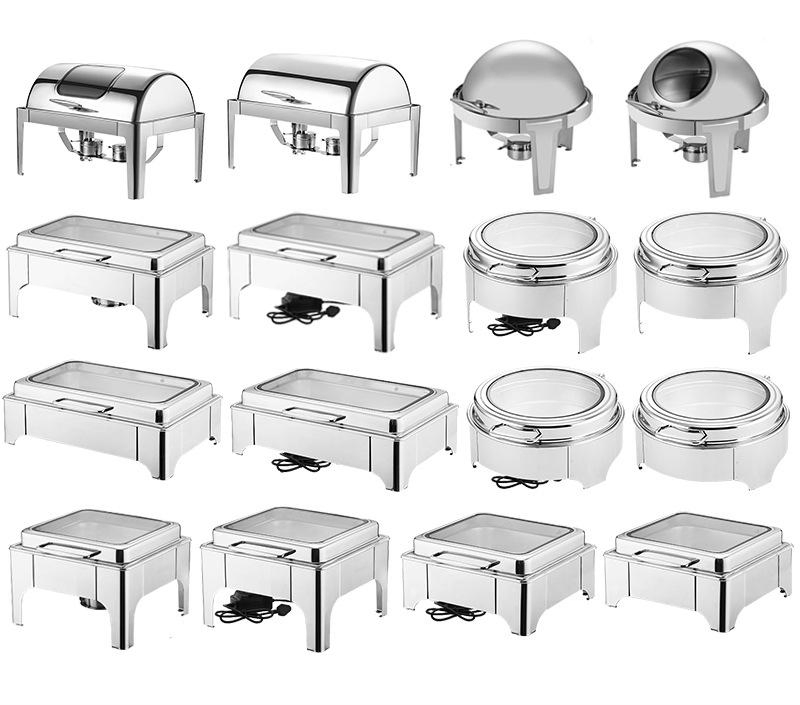 Rectangular Roll Top Chafing Dish with Invisible Lid Single Compartment