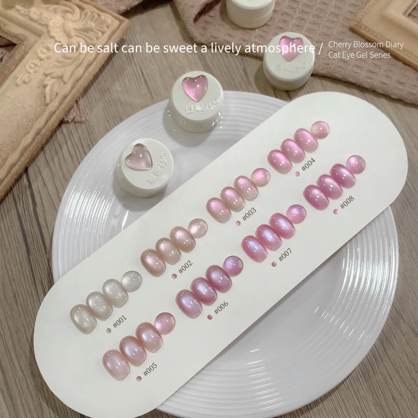 Kerui Set Whitening Nude Powder Ice Crystal Cat Eye Gel Nail Polish