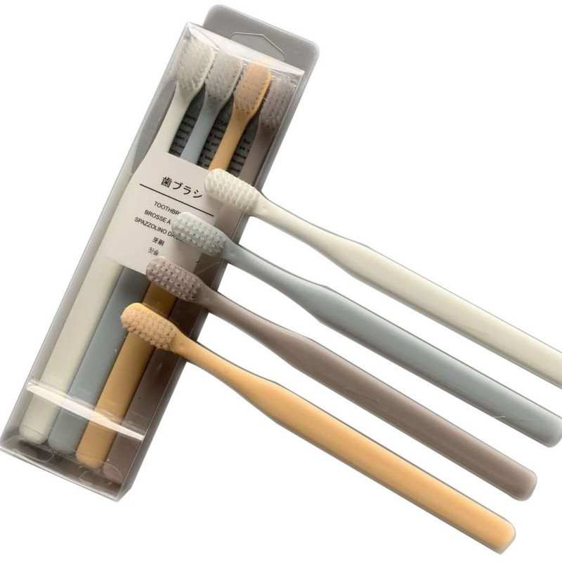 Macaron Japanese Toothbrush Small Head Soft Bristled 4-Pack Household Toothbrush