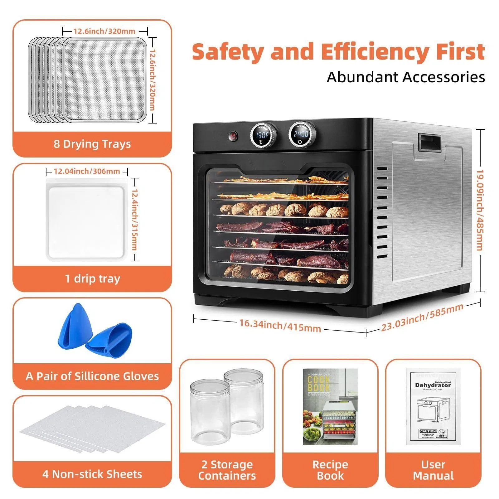 Hot Sale Dehydrated Dryer Machine Large Drying Space Jerky Upgraded Food Dehydrator