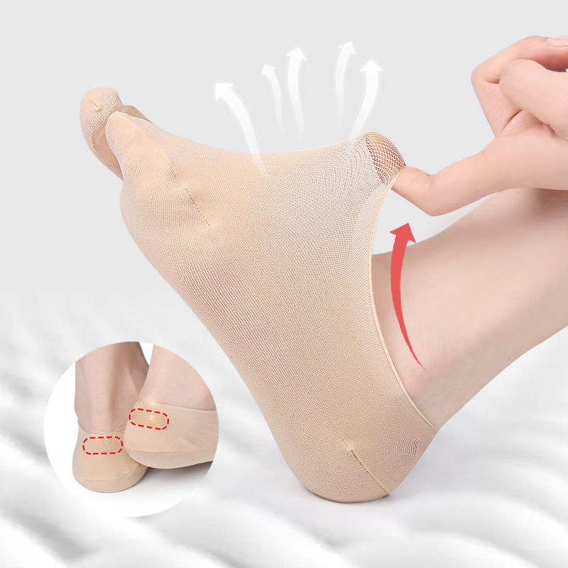 Women's Invisible Two-Toe Boat Design with Wear-Resistant Fabric Bunion Corrector Socks