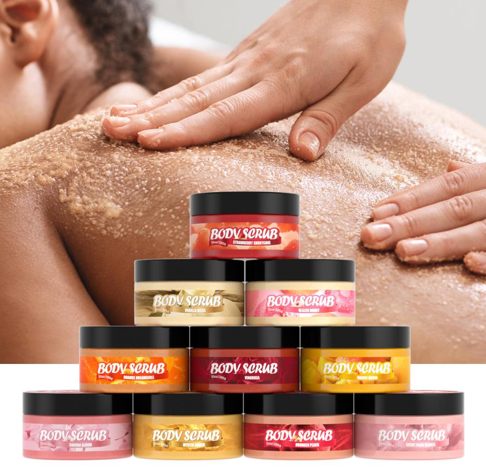 Online Wholesale and Retail Organic Body Scrub Exfoliating Sugar Scrub Sugar Body Scrub Natural Exfoliating Whitening Body Scrub Orange Fruit Body Scrub