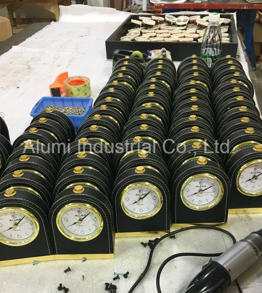 Luxury Hotel Products PU Leather Alarm Clock Hotel Amenities