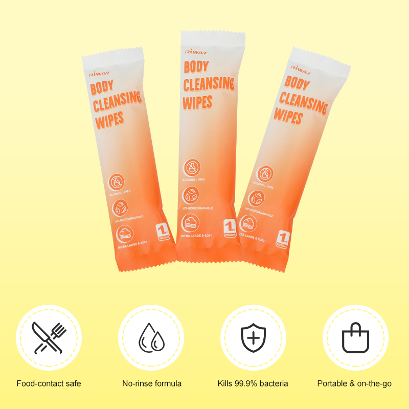 Individually Wrapped High Weight Flushable Customizable Feminine Body Wipes for Travel Gym