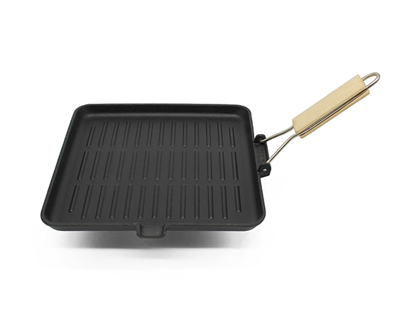Чугунная гриль-сковорода квадратная с антипригарным покрытием