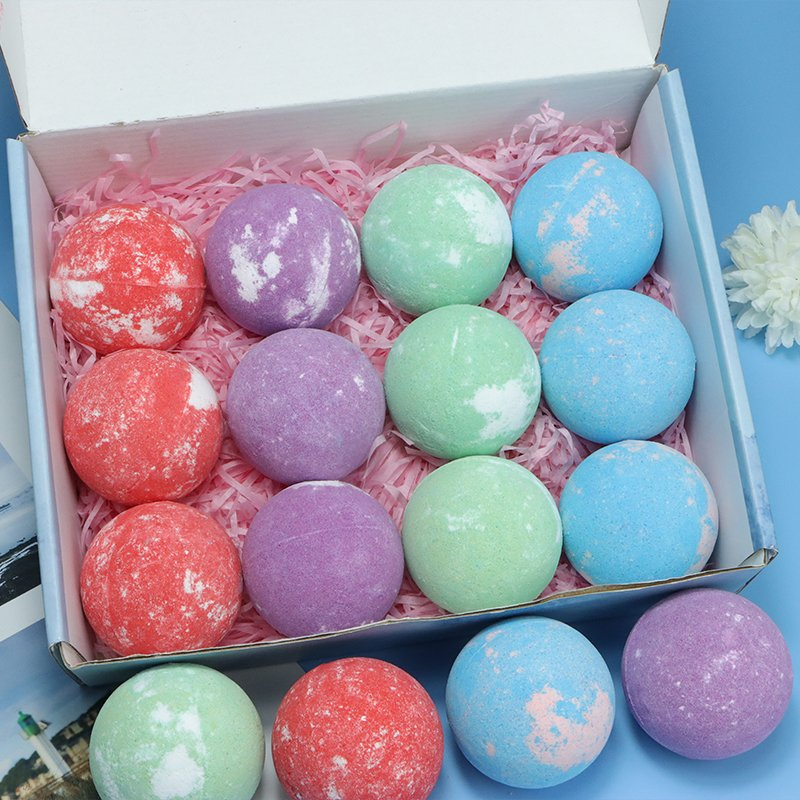 Hot Selling Vegan Natural Lavender Flower Bubble Fizzy Organic Bath Bombs Gift Set Wholesale Bath Fizziers