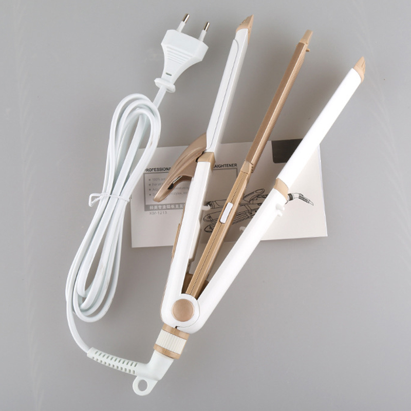 Portable Hair Straightener and Curling Iron Multi Function 3-in-1 Don"T Damage Hair Home Use