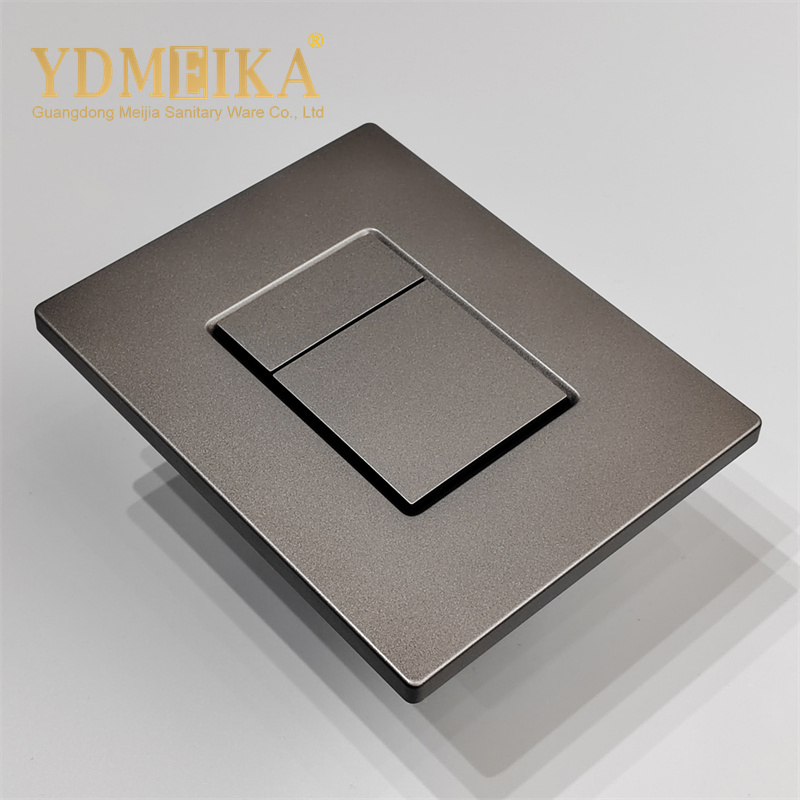 Concealed Toilet Water Tank Wall Mounted Gunmetal Gray ABS Toilet Flush Panel