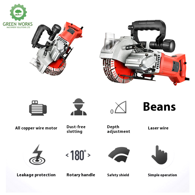 4800W Electric Groove Wall Chaser Slotting Machine with Laser Guide Wall Cutting Machine
