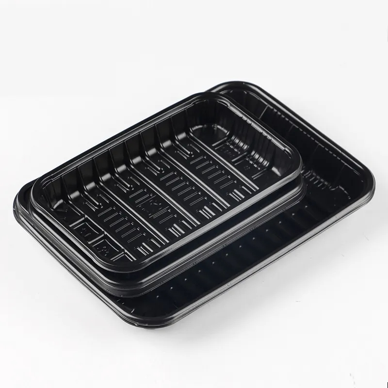 Black and Transparent Customized Food Packaging Pet Frozen Meat Plastic Tray
