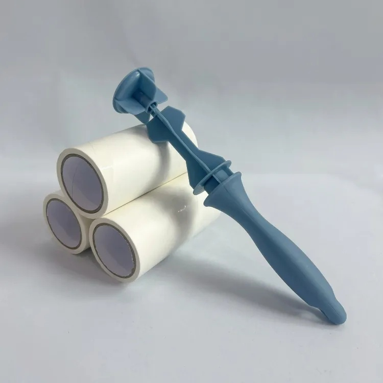 Custom Household Pet Hair Remover Portable Self Adhesive Plastic Handle Sticky Lint Roller for Clothes