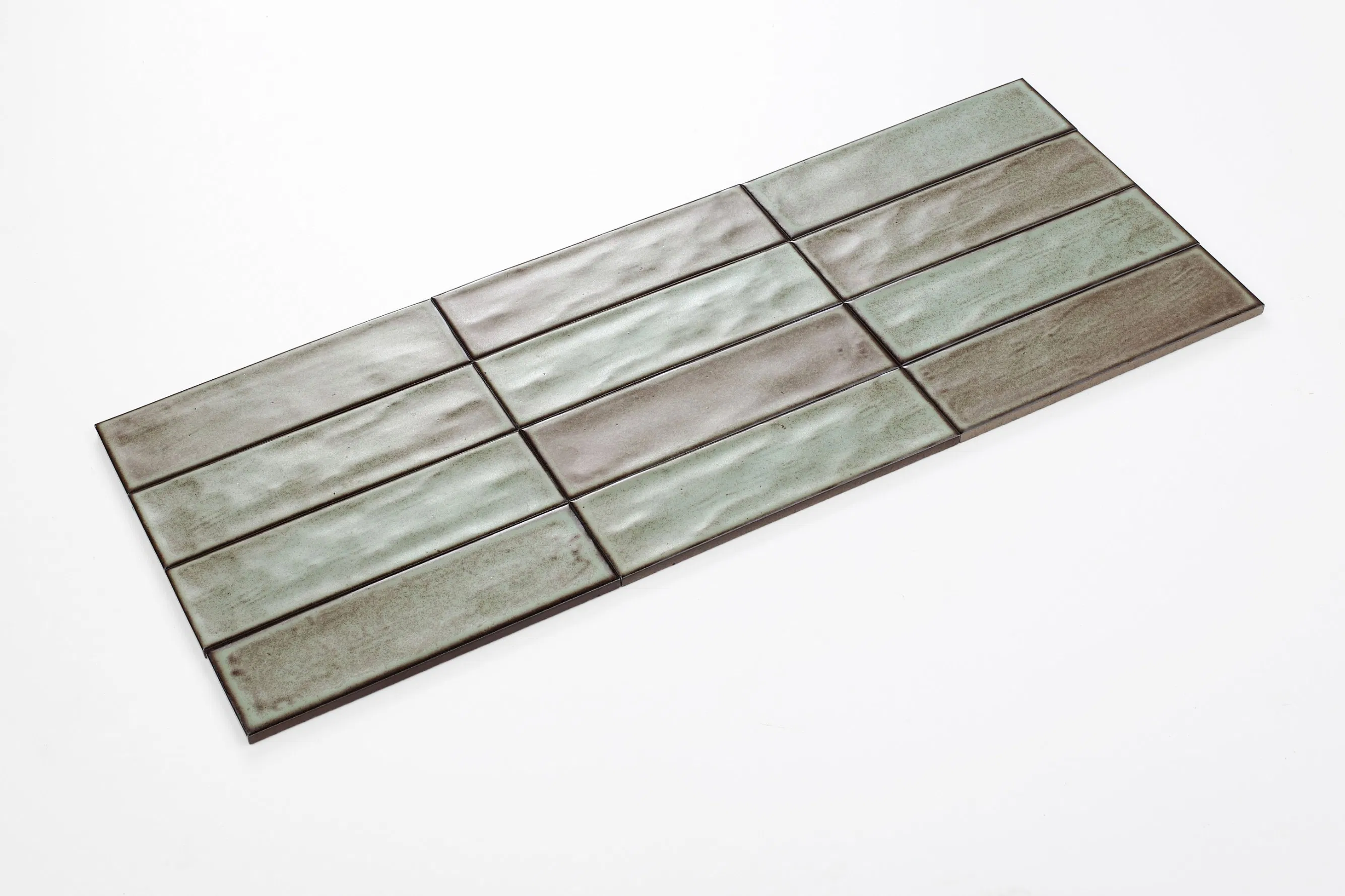 Hot Sale Green Glazed Ceramic Waterproof Matte Subway Tile Porcelain for Villa Hotel Project Wall Decoration