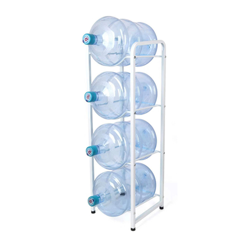 Easy Installing Floor Standing Firmly Four Layers Metal Water Bottle Shelf for Storage