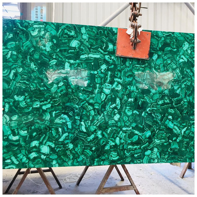 Luxury Brazilian Green Malachite Gemstone Slabs for Tables and Countertops