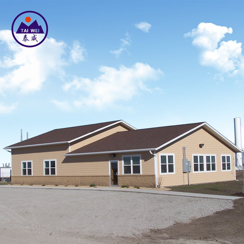 Safety Double Slope EPS Wall Panel Steel Structure Roof Prefabricated House for Building (TW882J)