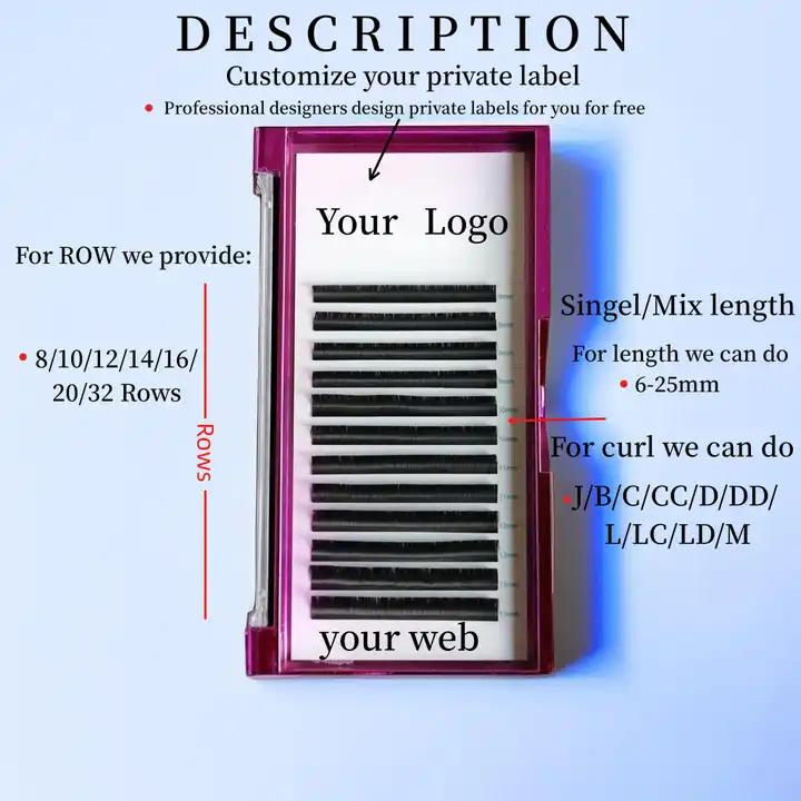 0.25mm Ellipse Flat Eyelash Extensions Professional Silk Soft Matte Black Flat Individual Lashes Spilt Tips Mink Flat Eyelashes