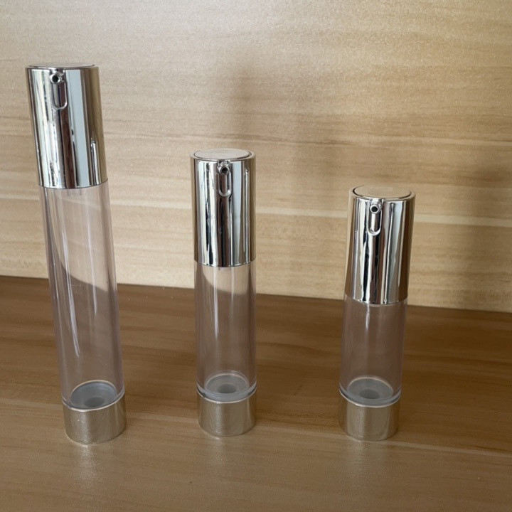 Screen Printing Gold Plastic Cosmetic Airless Pump Bottle Airless Cosmetic Bottles