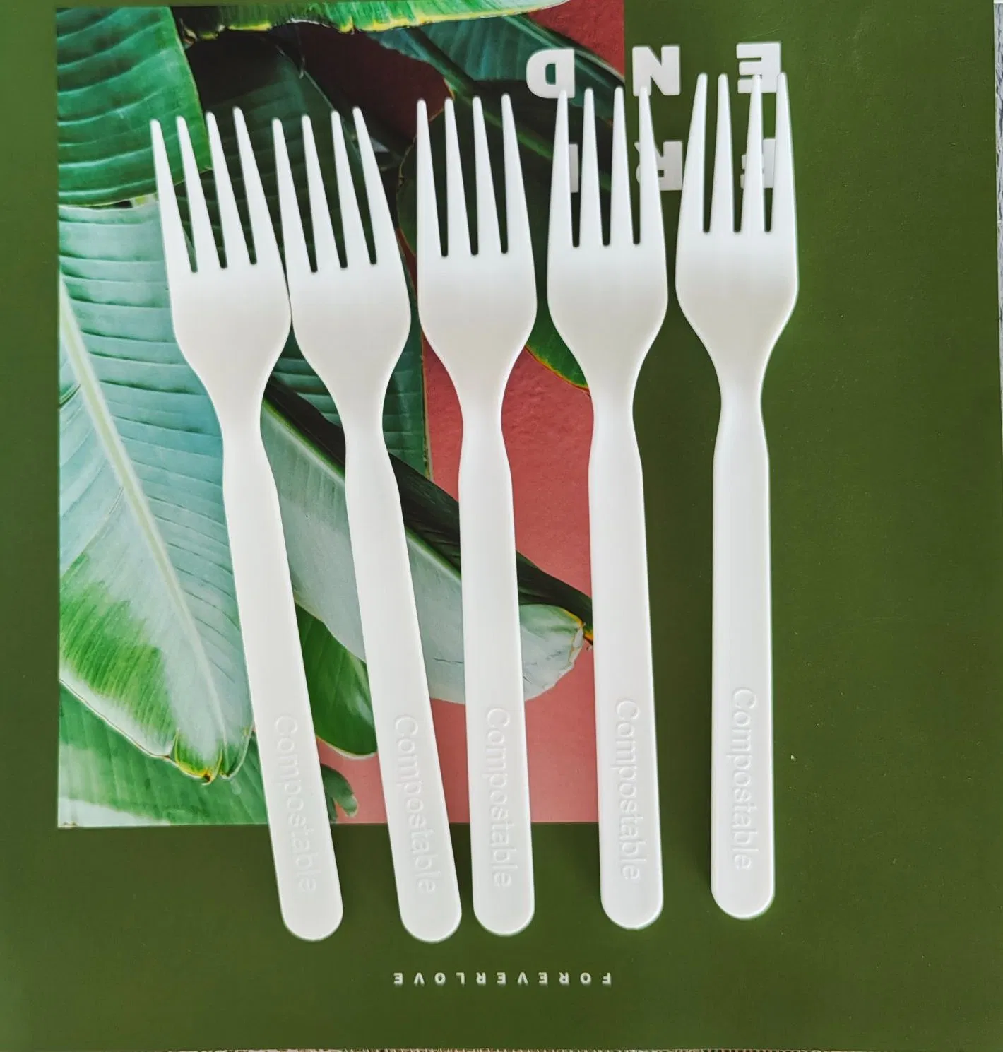 New Design Eco Friendly Compostable Biodegradable Fork Cpla Cutlery Utensils