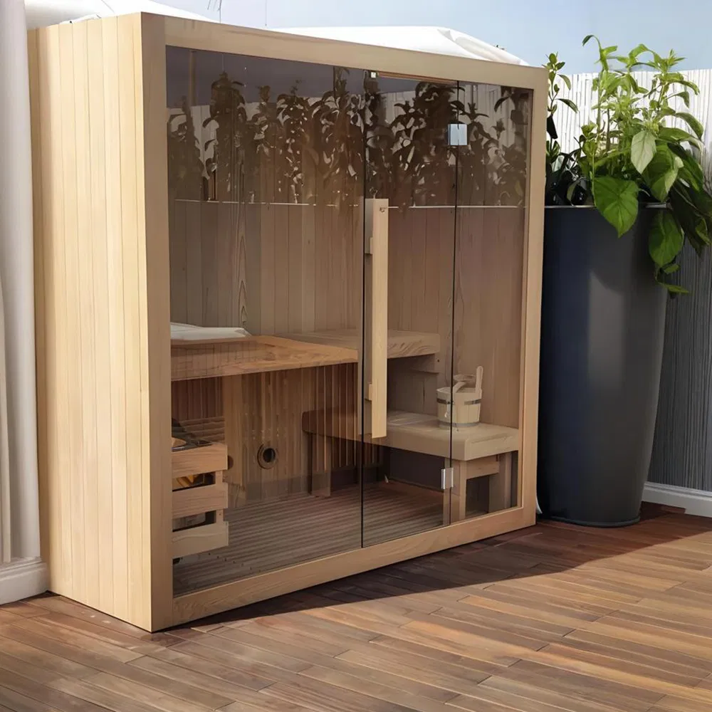 Компактная квадратная сауна для улицы и балкона
