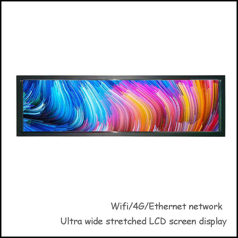 28 Inch Ultra Wide Stretched LCD Screen Display with WiFi 4G Ethernet Network Android OS