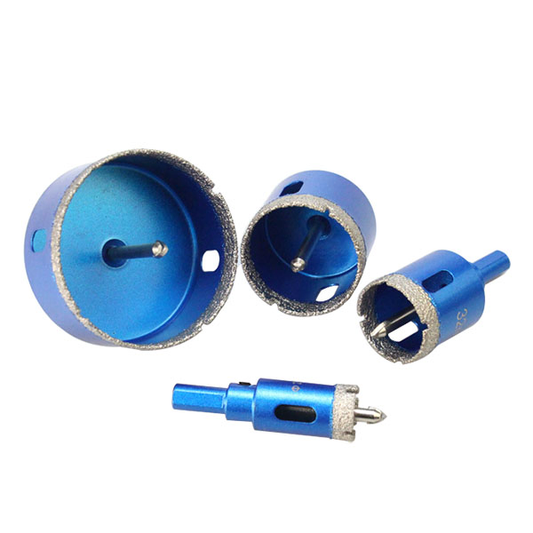 China Supplier Triangle Shank Vacuum Brazed Diamond Hole Saw with Pilot Center Drill Bit for Ceramic Tile Glass Core Drill Bit