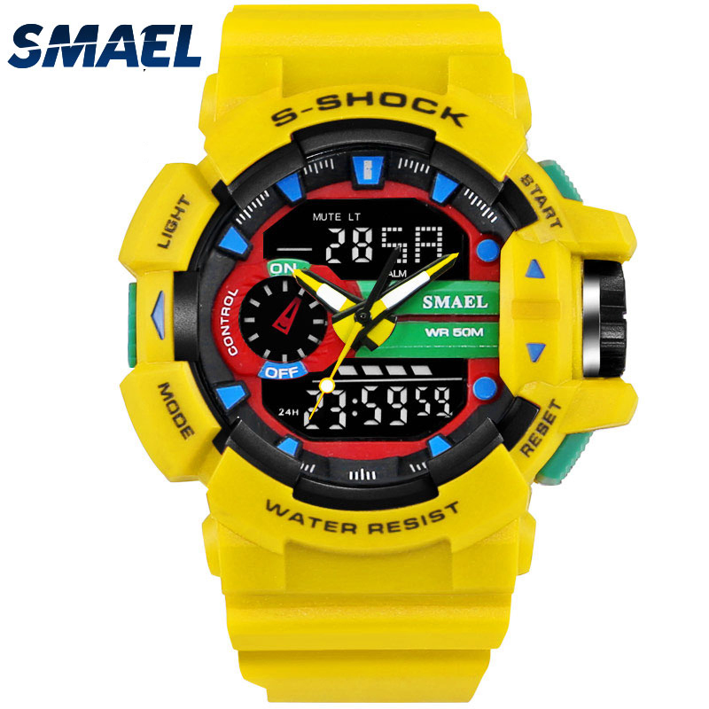 Cool Outdoor Sporty Watches Multifunctional Waterproof Sports Dual Display Electronic Quartz Watch