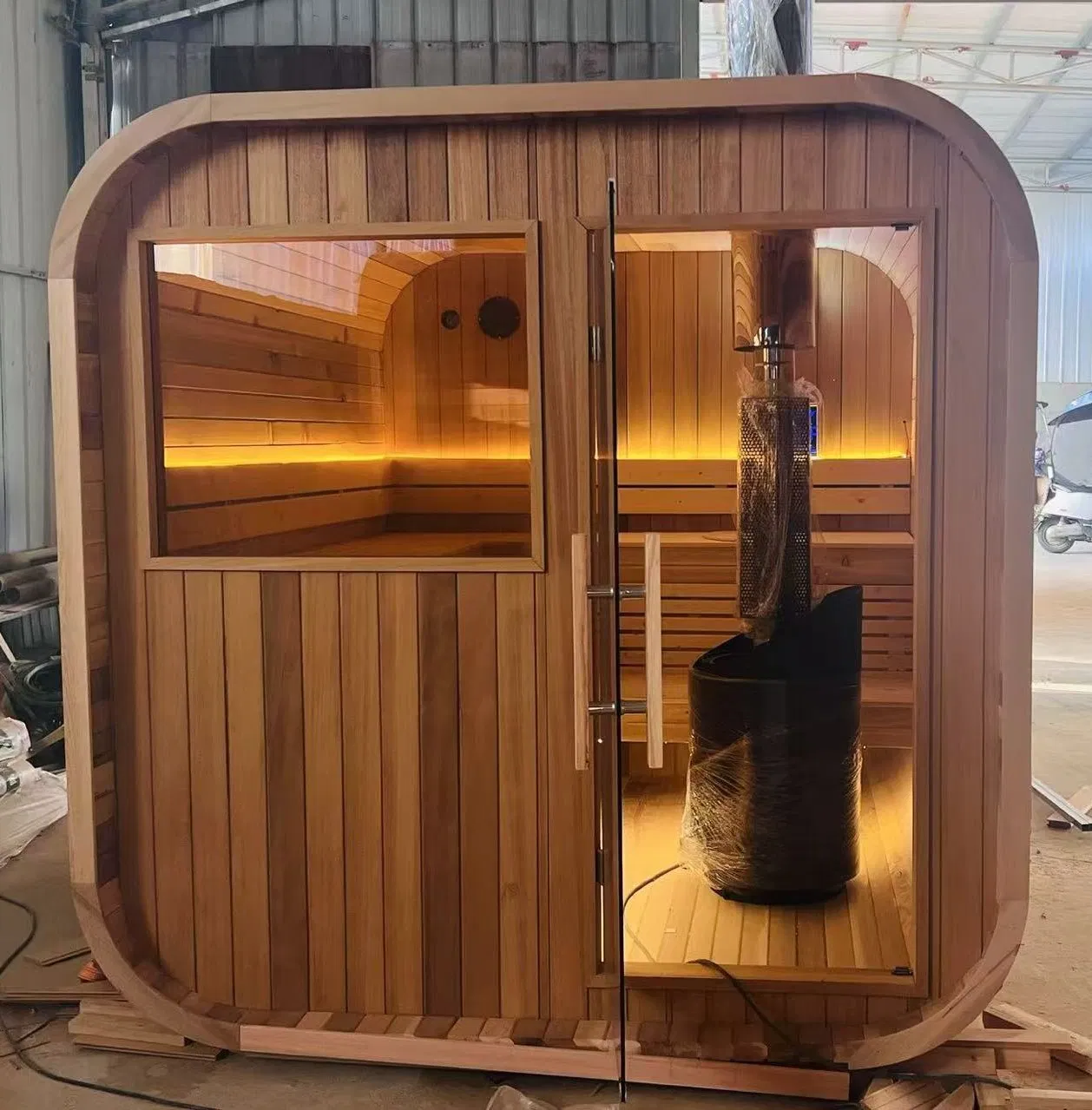 Boda Good Quality Wooden Barrel Prefab Outdoor Sauna Luxury Sauna Room Customization Sauna Dry Sauna