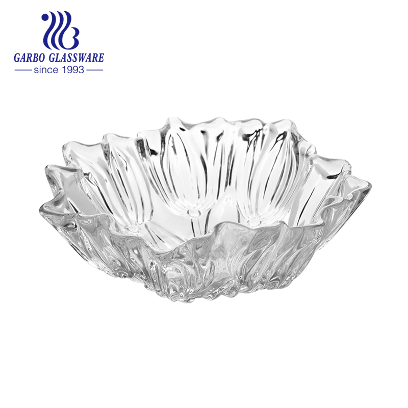 10inch Glass Fruit Bowl Cheap Price Salad Bowl Embossed Heavy Glass Bowls for Home Table Decor