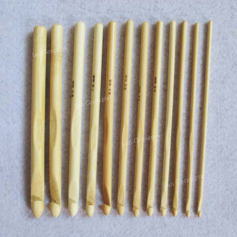 6 Sizes Aluminum Crochet Hook Knitting Needles Plastic Handle