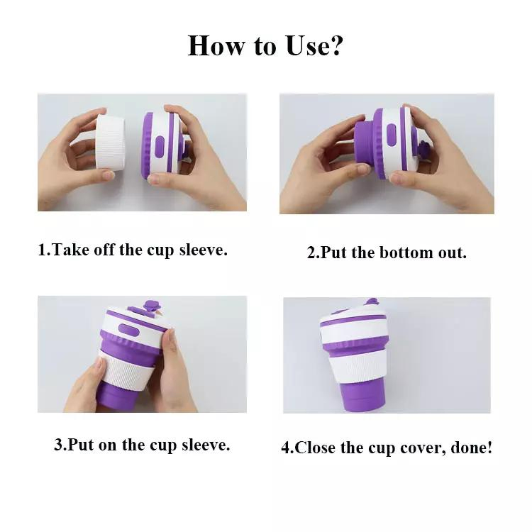 Складная силиконовая кружка для напитков, 350 мл