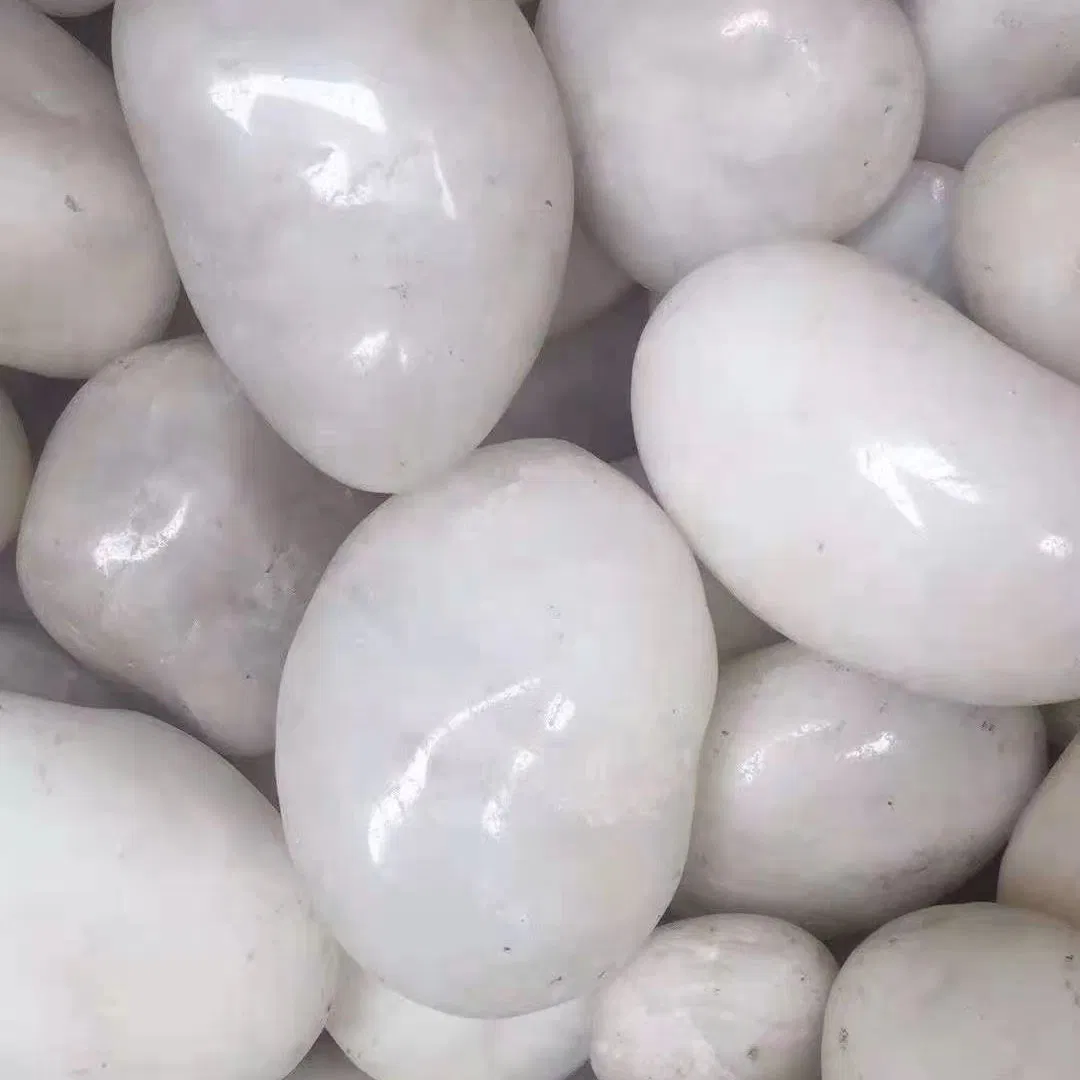 White Natural Marble Pebbles River Pebble Stone Round for Garden Decorative